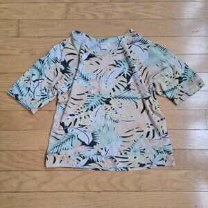 Obey | tropical pastel maximalist short sleeve vacation t-shirt | WMS S